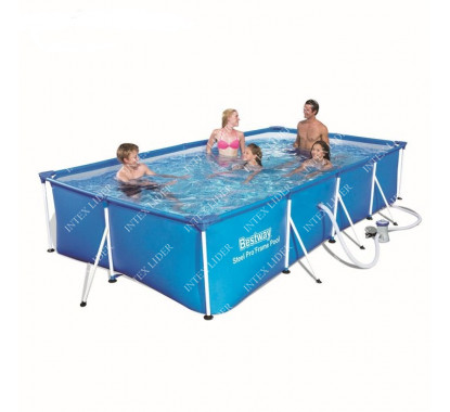 56424 Каркасный бассейн прямоугольный BestWay, 400х211х81см, фильтр-насос картр 1249 л/ч (56251, 56442)